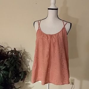 Forever 21 eyelet strappy racer back tank size L